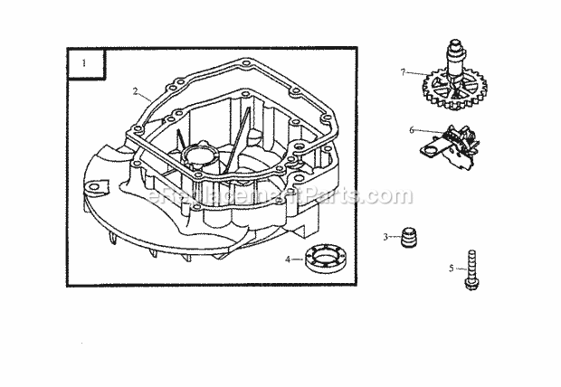 6hp Camshaft Diagram and Parts List for 2200H (26A-024-100, 2200H) (2001) Cub Cadet Engine
